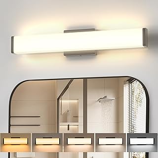 Amico Bathroom Light Fixtures, 16 inch Dimmable 5CCT Led Modern Vanity L...