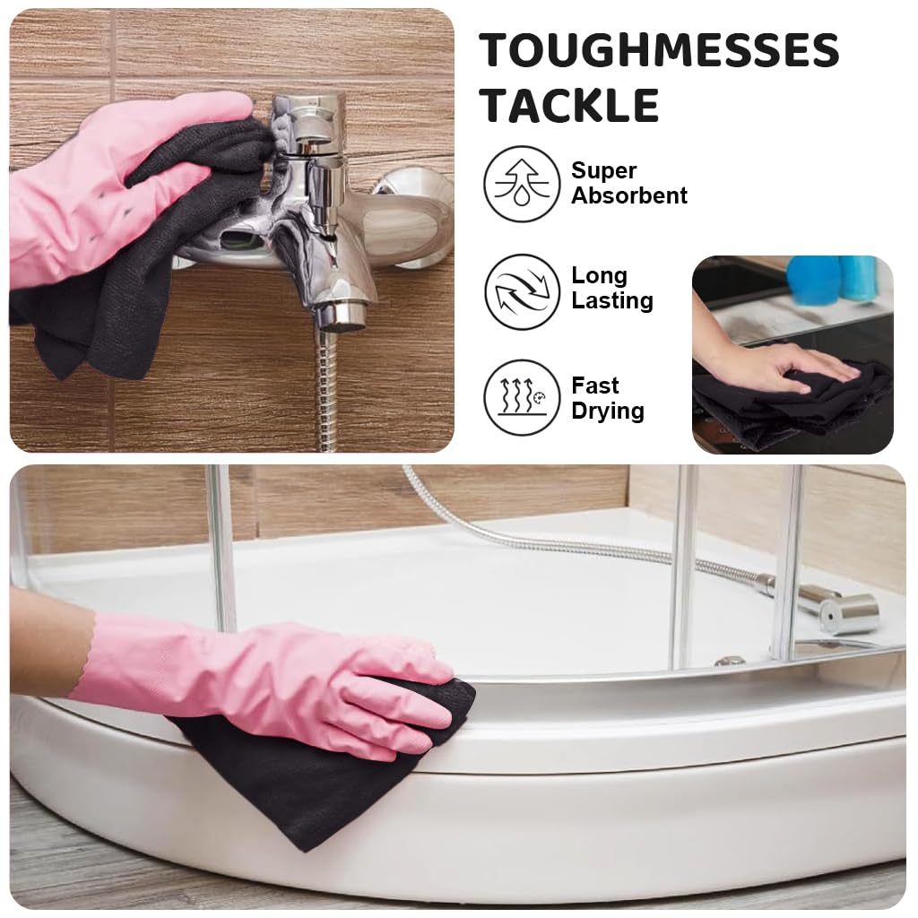 HASTHIP Polyester Reusable Microfiber Cleaning Cloth Roll 50 Pack 9.8in 2