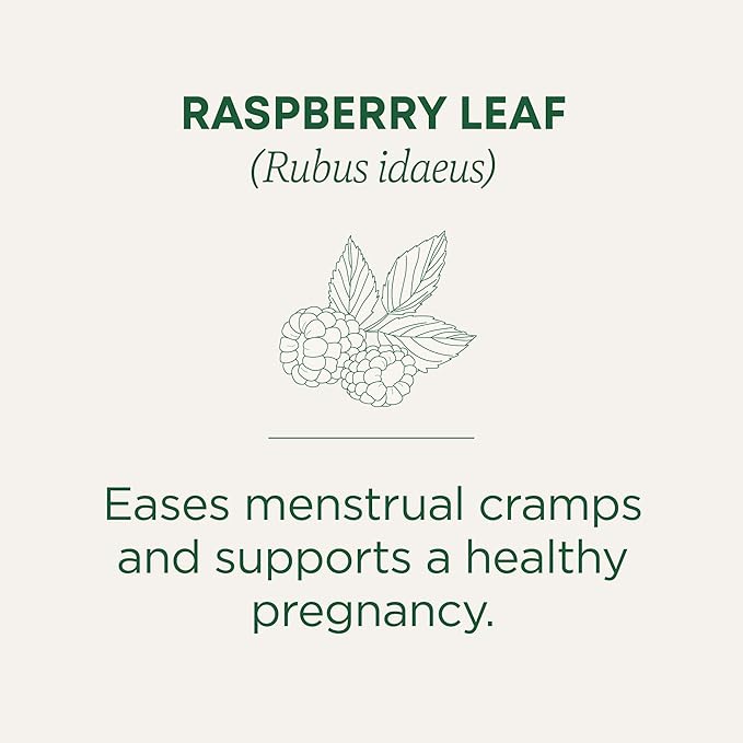 Raspberry leaf has been used for centuries by women to help regulate menstrual cycles and alleviate period pain. It is also believed to strengthen the uterus and prepare it for labor, making it a popular choice for those looking to support a healthy pregnancy. The tea is caffeine-free and made with ethically sourced ingredients, ensuring a pure and natural remedy for common women's health concerns.