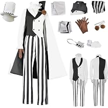 Costume Outfit Uniform Cape For Men White Full Set