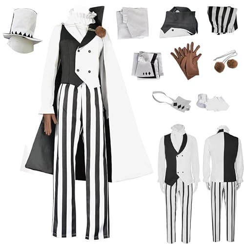 TFRVMA Nikolai Cosplay Costume Nikolai Cosplay Outfit Nikolai Uniform Cape With Wig Full Set Halloween - White - Small