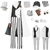 TFRVMA Costume Outfit Uniform Cape For Men White Full Set Halloween