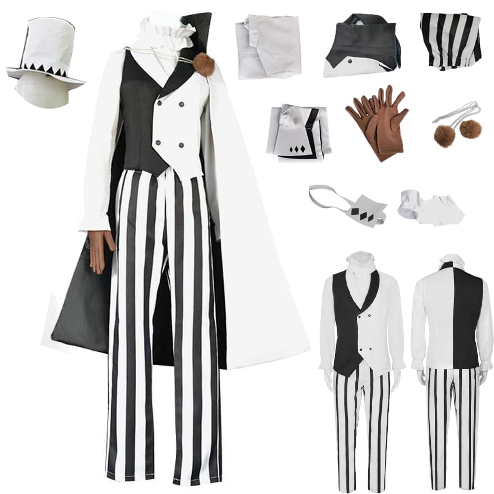 Costume Outfit Uniform Cape For Men White Full Set Halloween