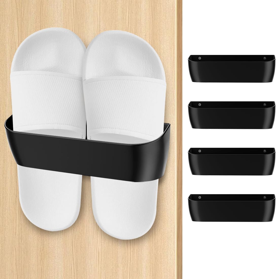 Lot de 4 supports à chaussures muraux pour camping-car, autocollants ou à percer, porte-chaussures, étagère à chaussures pour camping-car, camping, salle de bain, salon