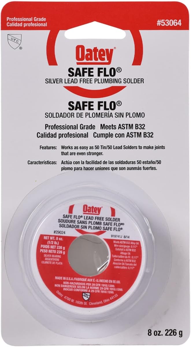 Oatey 53064 Safe Flo 0.117-Inch ga. Carded, Silver, 1/2 lb.