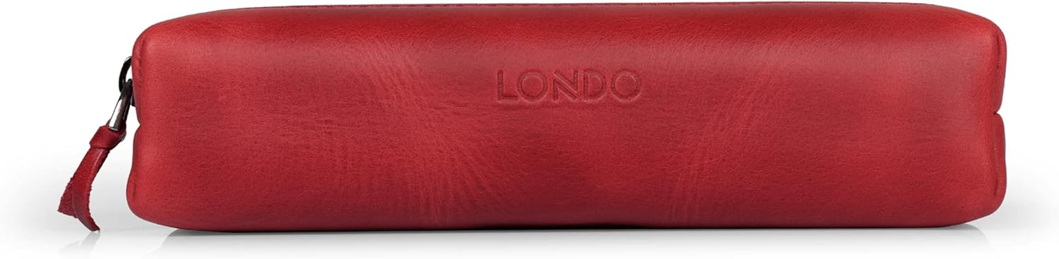 Londo Genuine Leather Zipper Pen, Pencil & Cosmetic Case - Image 2
