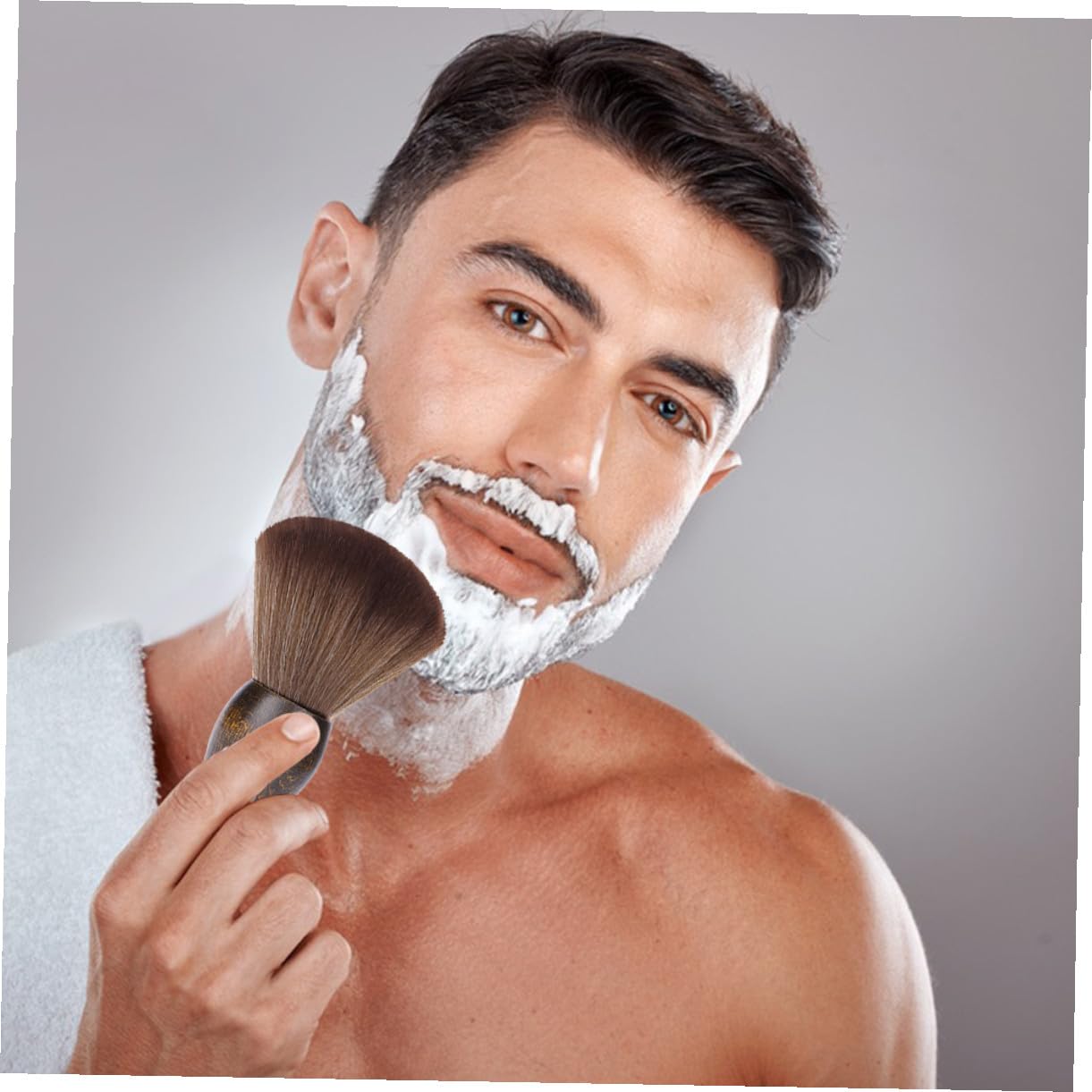 Ciieeo Beard Brush Grooming Kit for Men 5pcs Set Natural Wood Handle Horse Hair Facial Hair Brush Mustache Cleaning Tool for Home and Travel Use
