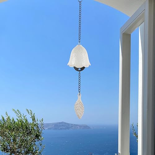 Miniatura 2 de DOITOOL Campanas de viento japonesas de hierro fundido, estilo templo, campana de metal pequeña de la suerte para campana de jardín, patio, balcón,