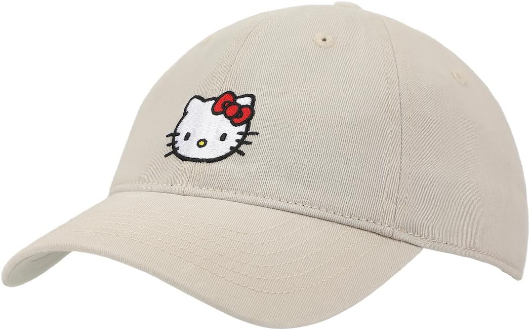 Hello Kitty Embroidered Character Unstructured Baseball Cap