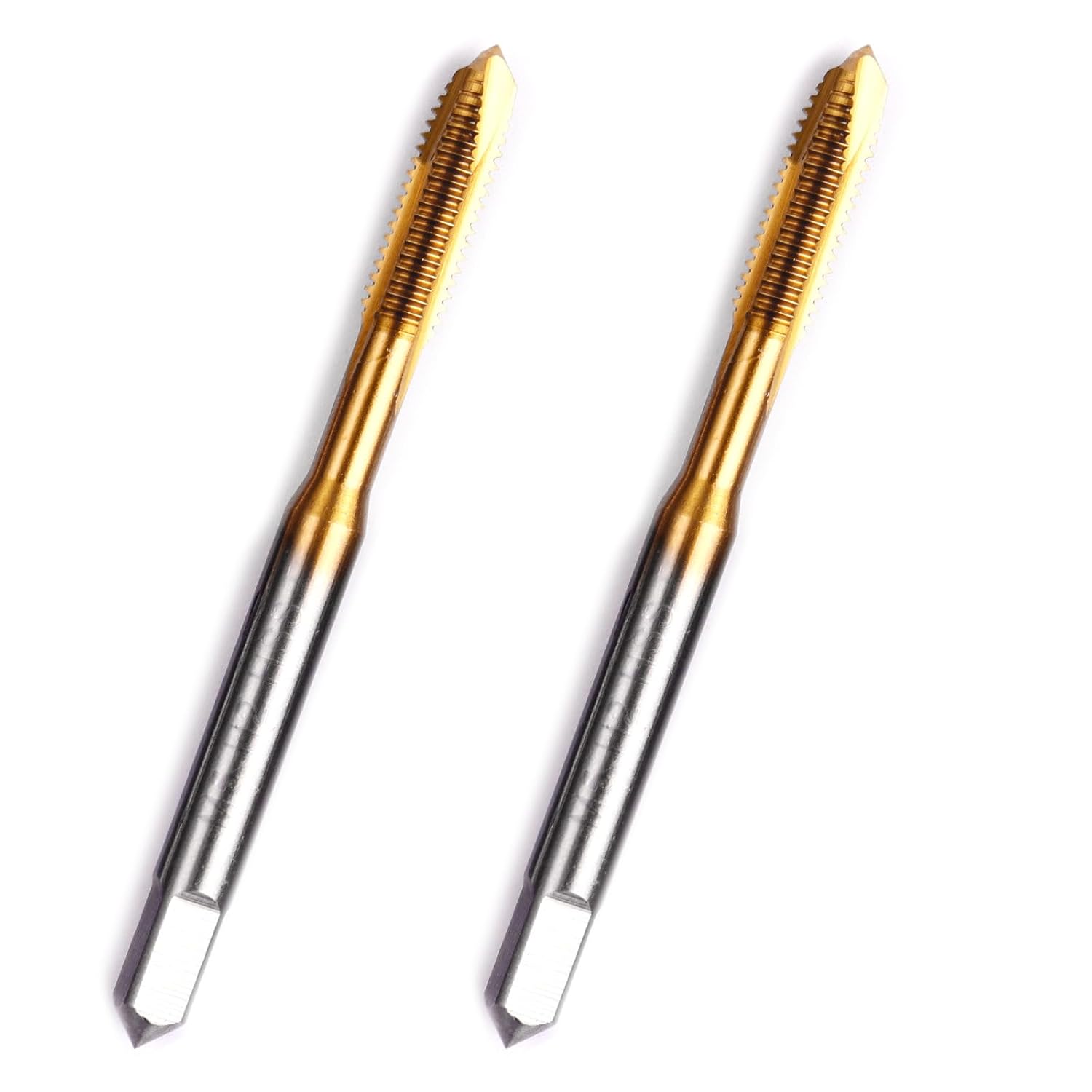 2pcs M3 x 0.5 Spiral Point Tap,Titanium Coated,M2 HSS Titanium Coated,Spiral Point Plug Threading Tap,Metric Tapping Bit for Thread Repair (M3 x 0.5)