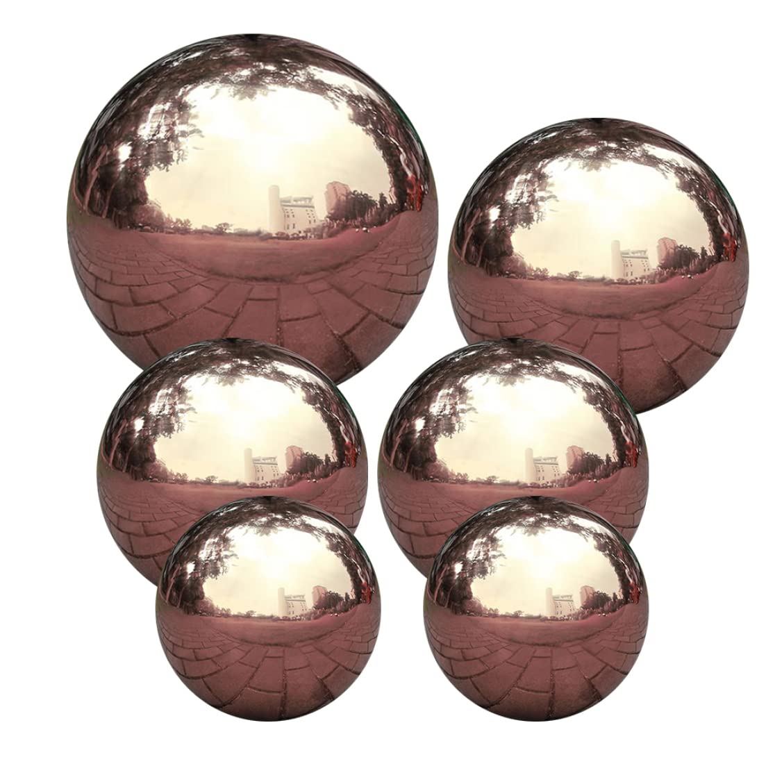 Bola esférica de jardín para adornos del hogar: kit de 6 piezas reflectantes Xweptuy