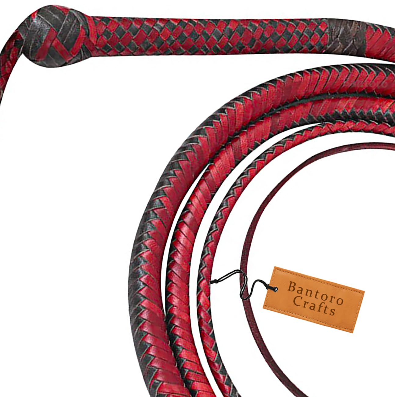 Frusta in Pelle di Canguro equestre Pancia della Frusta in Pelle Resistente e Supporto in Pelle all'Interno 16 trecce Fili Pelle Intrecciata Frusta rumorosa Che schiocca