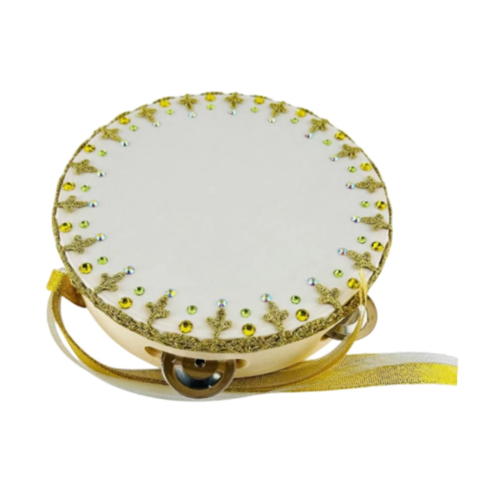 Pandereta de Ballet, Instrumento de Percusión Manual, Accesorio de Danza, Hecho a Mano, Ligero, en La Madera, Apto para Competiciones, 7 Inch