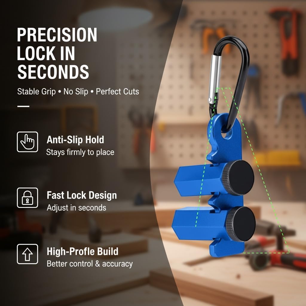Right-Angle Ruler Clamp,Framing Square Attachment Jigs,Tall Stair Gauges Clamp Tool & Holder,Aluminum Speed Guide for Circular Saw for Carpentry,Anti-Slip,High-Profile,Improves Precision(MIX-4pcs)
