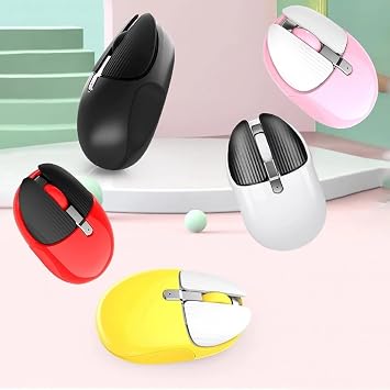 Charging Wireless Mouse Cute Silent Computer Mice with USB Receiver,2.4Ghz Optical Cordless Mini Travel Home Office Mouse for Laptop,Notebook,PC,Computer (White)