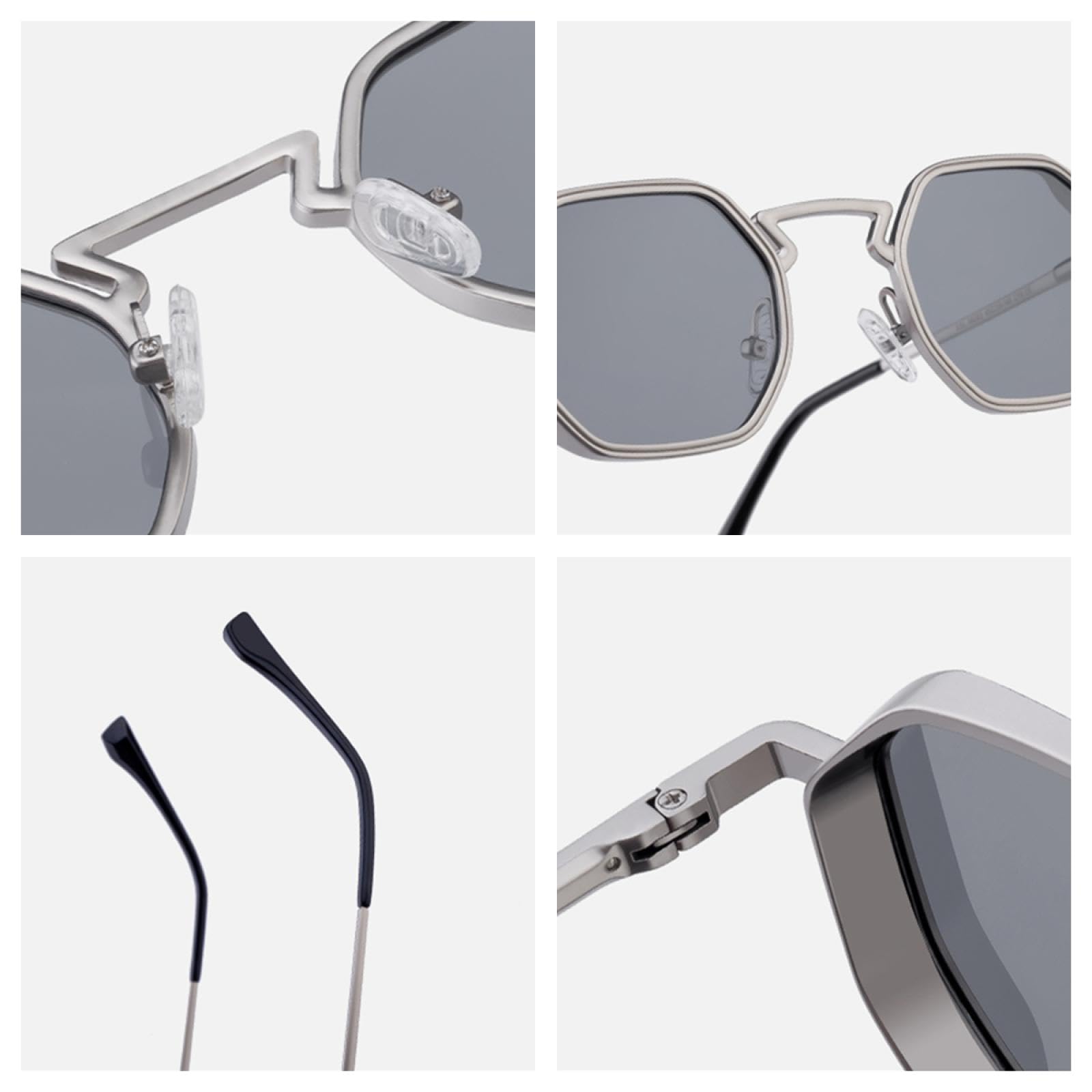Vintage Punk Polygon okulary przeciwsłoneczne dla mężczyzn kobiet luksusowe modne metalowe oprawki Uv400 Steampunk jazdy