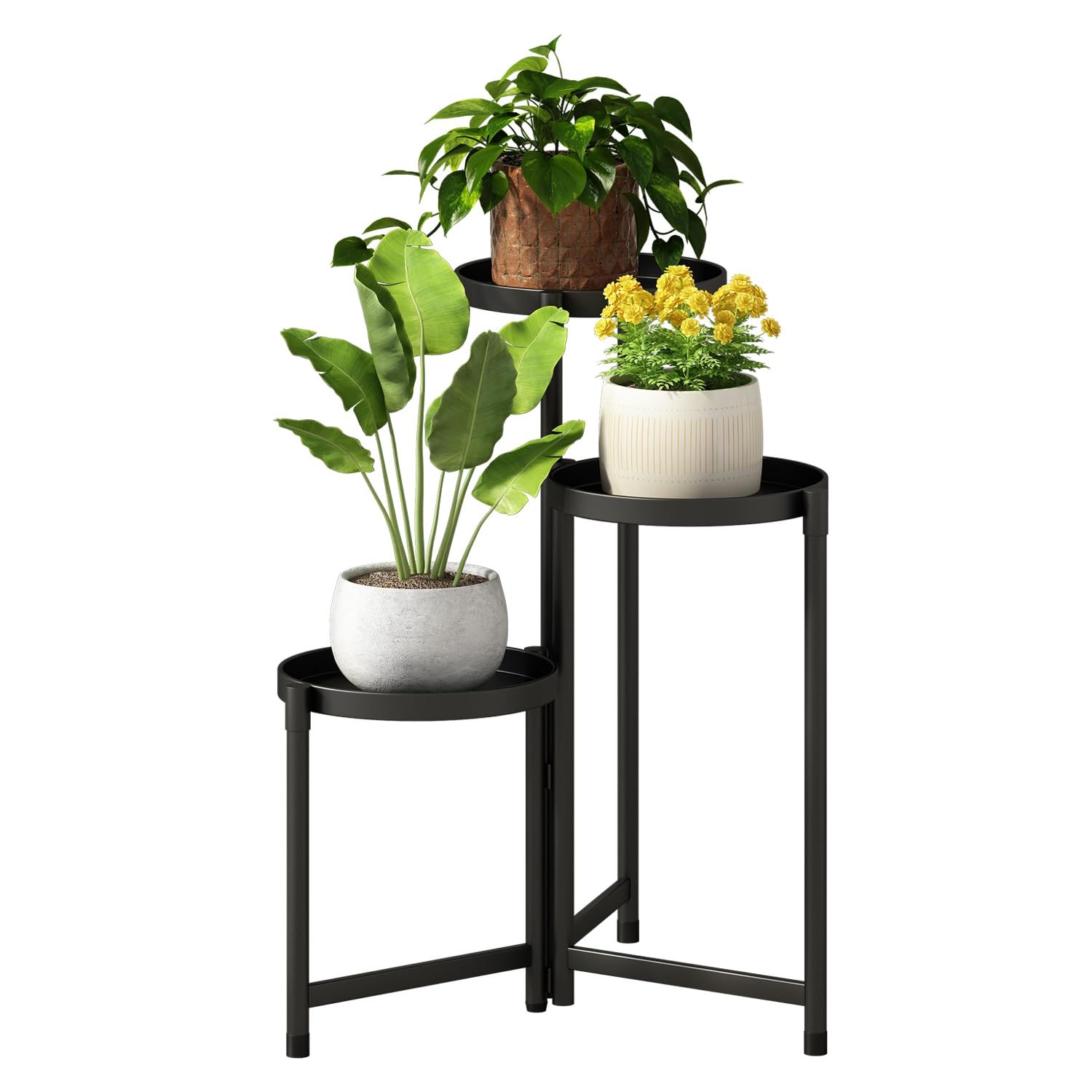 Atpddpey 3-Tier Black Metal Stand