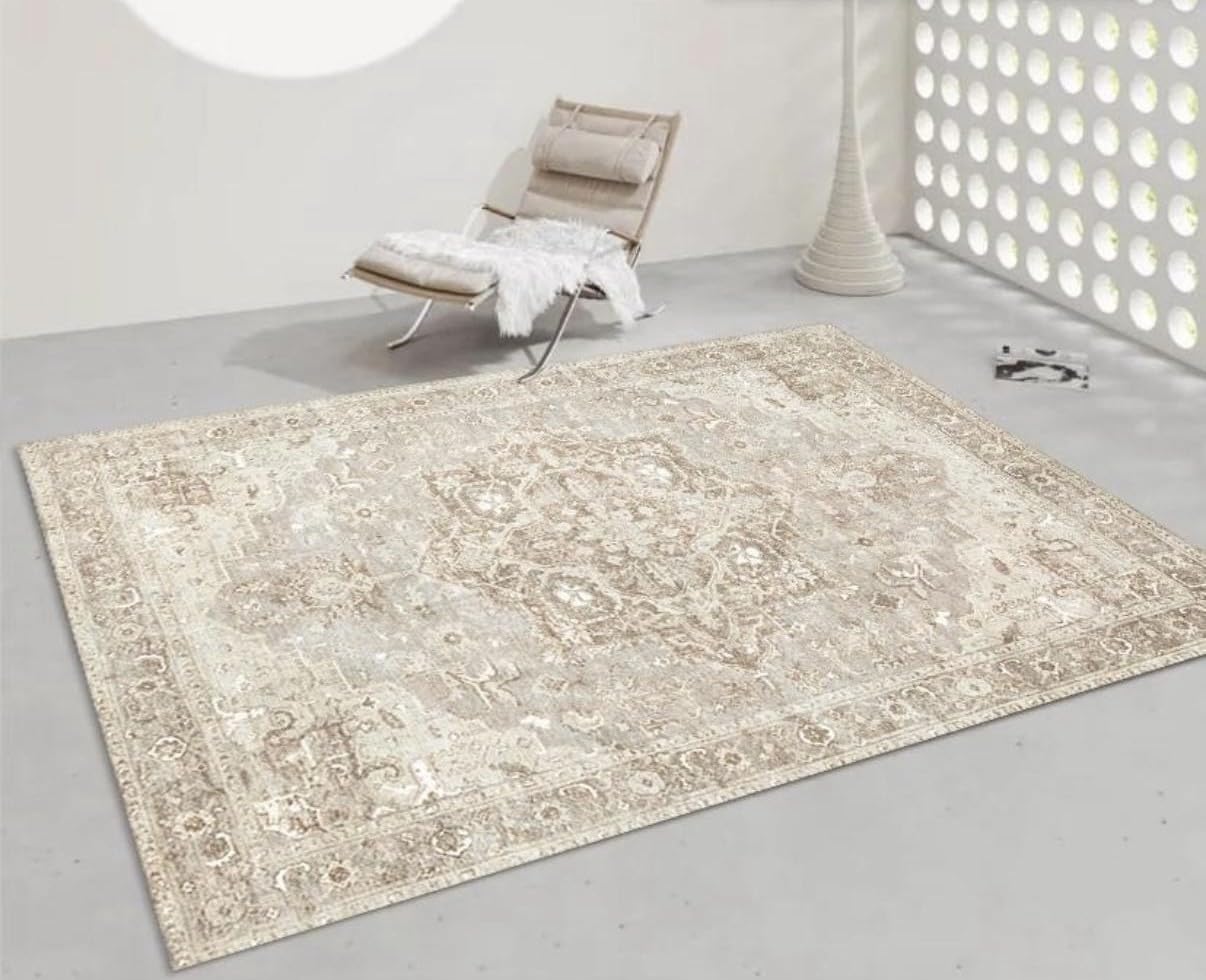 Tapis Salon Salle à Manger Chambre - Beige - 200 x 280 cm - Milano 231 - Design Texturé, Doux et Élégant, Style Vintage
