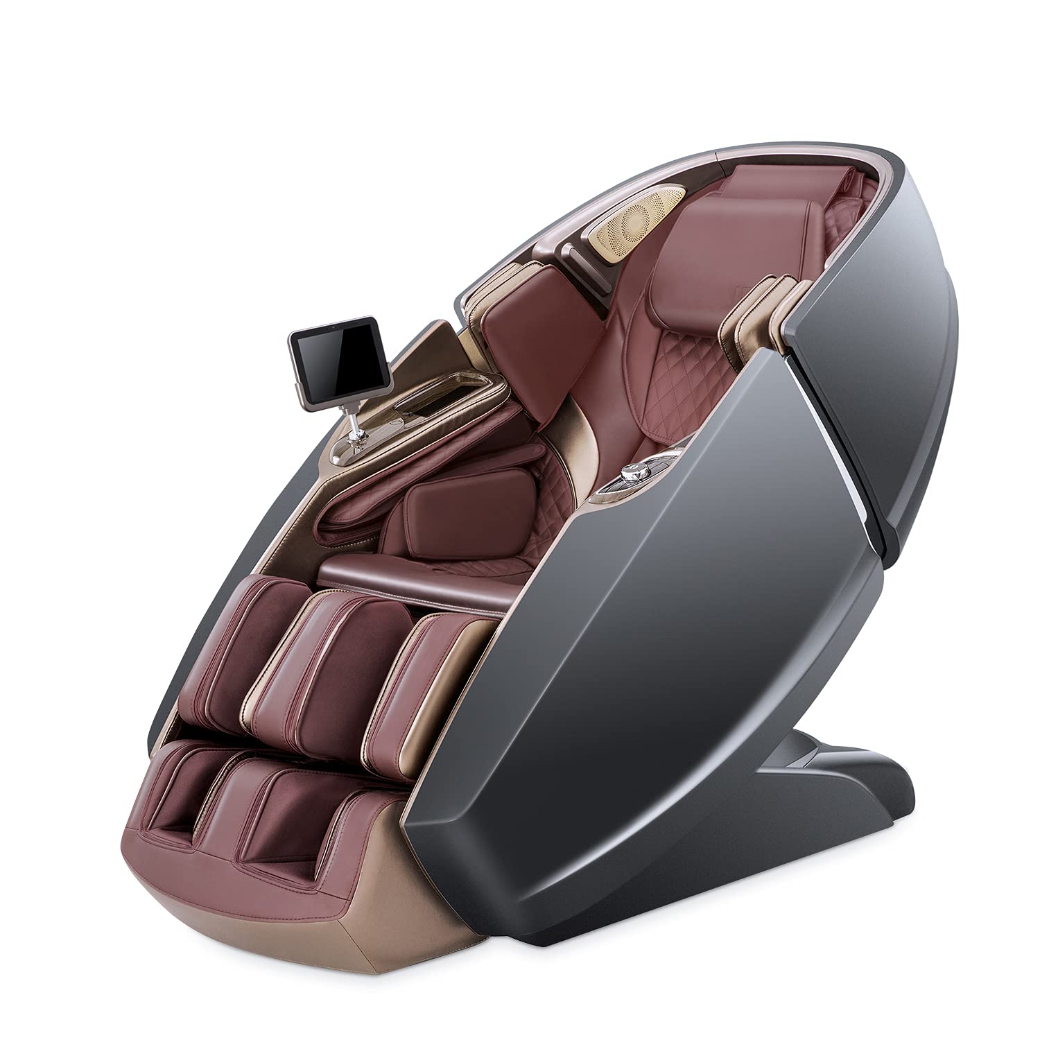 Sillón de masaje 3D con diseño de cápsula, para todo el cuerpo, con función de calor, sistema de masaje de aire, no gravedad, shiatsu, golpear, amasar, LED, masaje de pantorrillas, masaje de pies