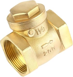 LANTRO JS Check Valve 1 1/2 " DN40 Female Brass Non-Return One Way Non Return Swing Check Valve Backflow Preventer, 232PSI