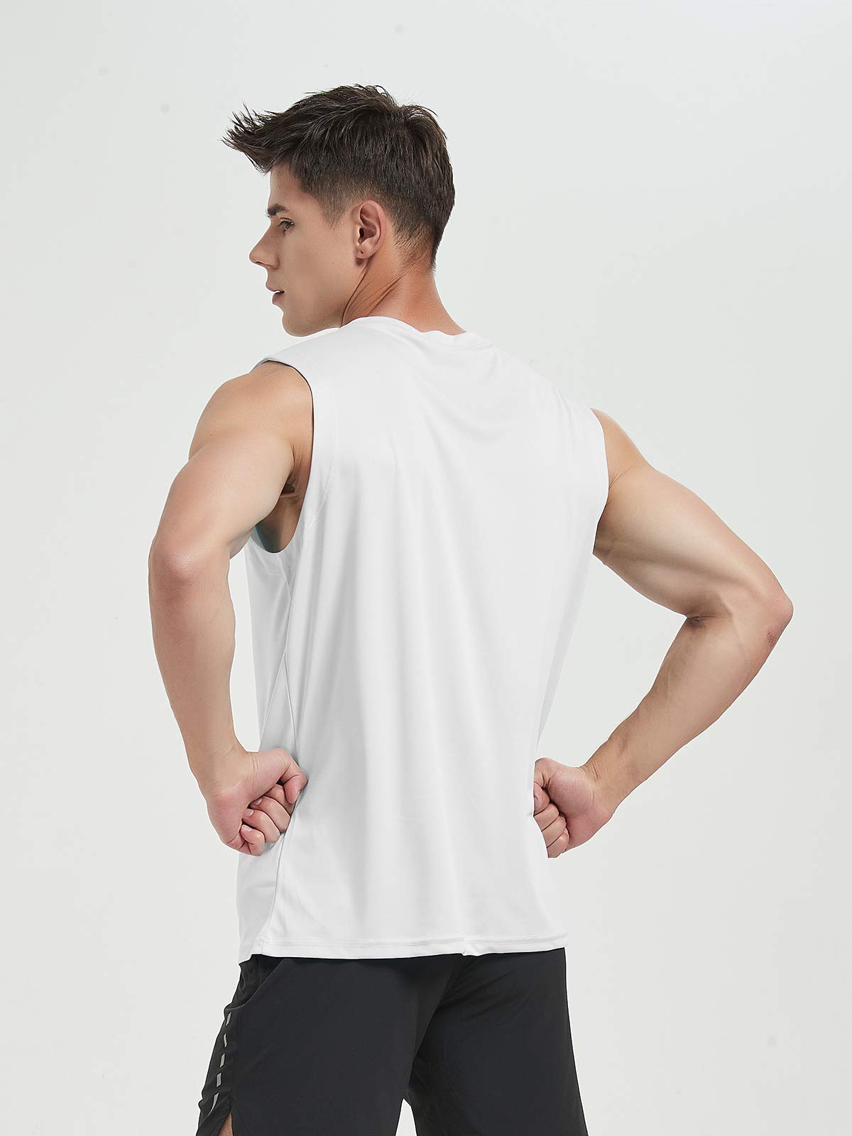 MIER Débardeur d'entraînement pour homme UPF 50+ - Séchage rapide - Sans manches - Protection UV
