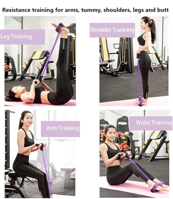 Multifunction Tension Rope, 6-Tube Elastic Yoga Pedal Puller Resistance Band, Natural Latex Tension Rope Fitness Equipment, for Abdomen/Waist/Arm/Leg Stretching Slimming Training