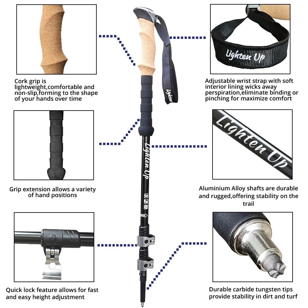 2 szt. Kijki wspinaczkowe 290g kijki trekkingowe ze stopu aluminium laska 등산스틱 składane kije teleskopowe lekkie z torbą do przechowywania