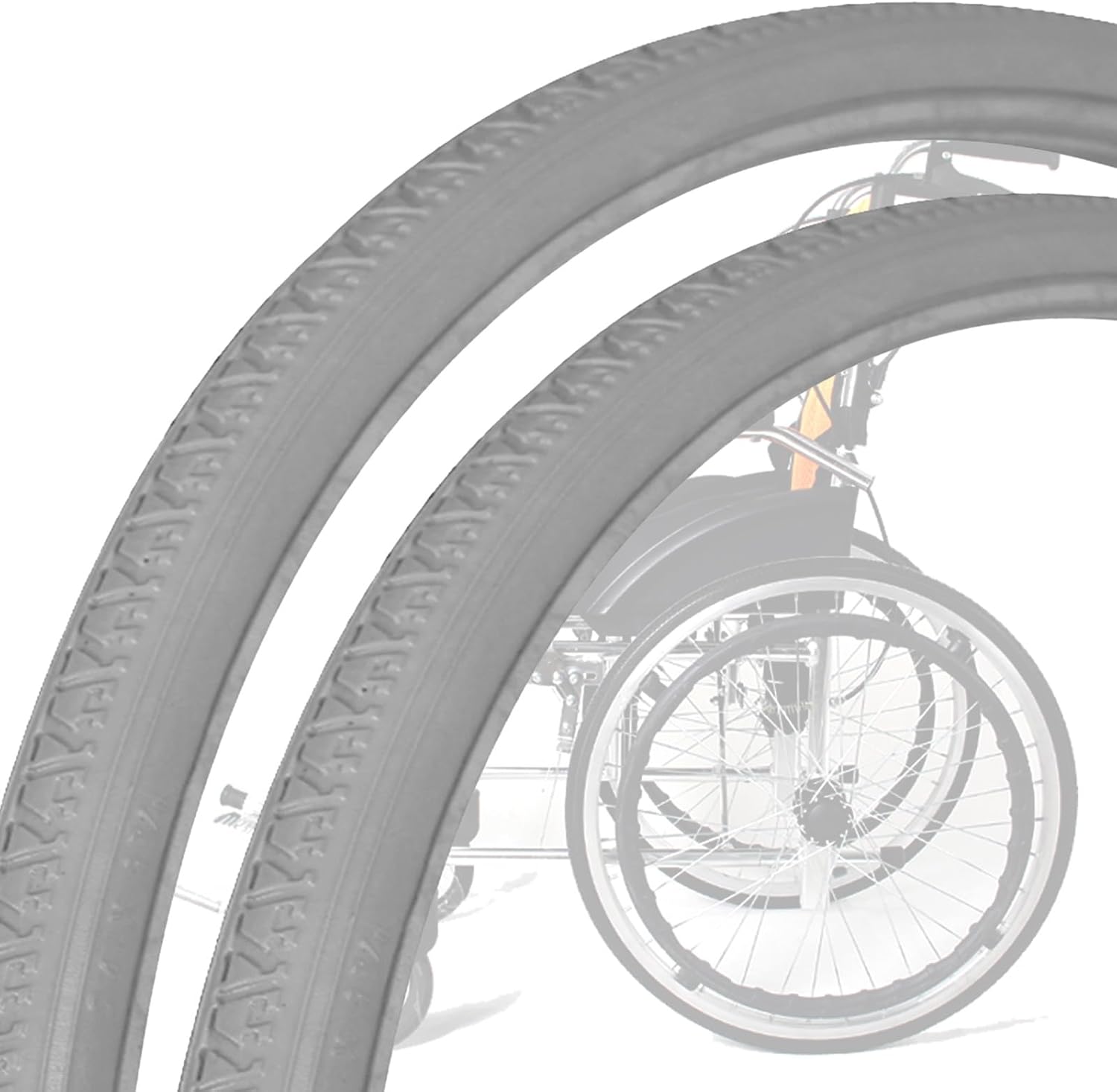 Polyurethane Wheelchair Tires, Black Solid Wheelchair