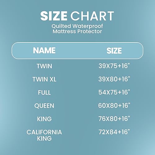Miniatura 7 de Protector de colchón Queen 100% impermeable y transpirable, funda de cama tamaño Queen, bolsillo profundo de 16 pulgadas, lavable a máquina
