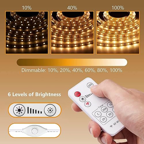 Miniatura 3 de Yi Lighting - Kit de iluminación para debajo del gabinete, tira de luces LED flexibles con control remoto para cocina, armario, escritorio, monitor