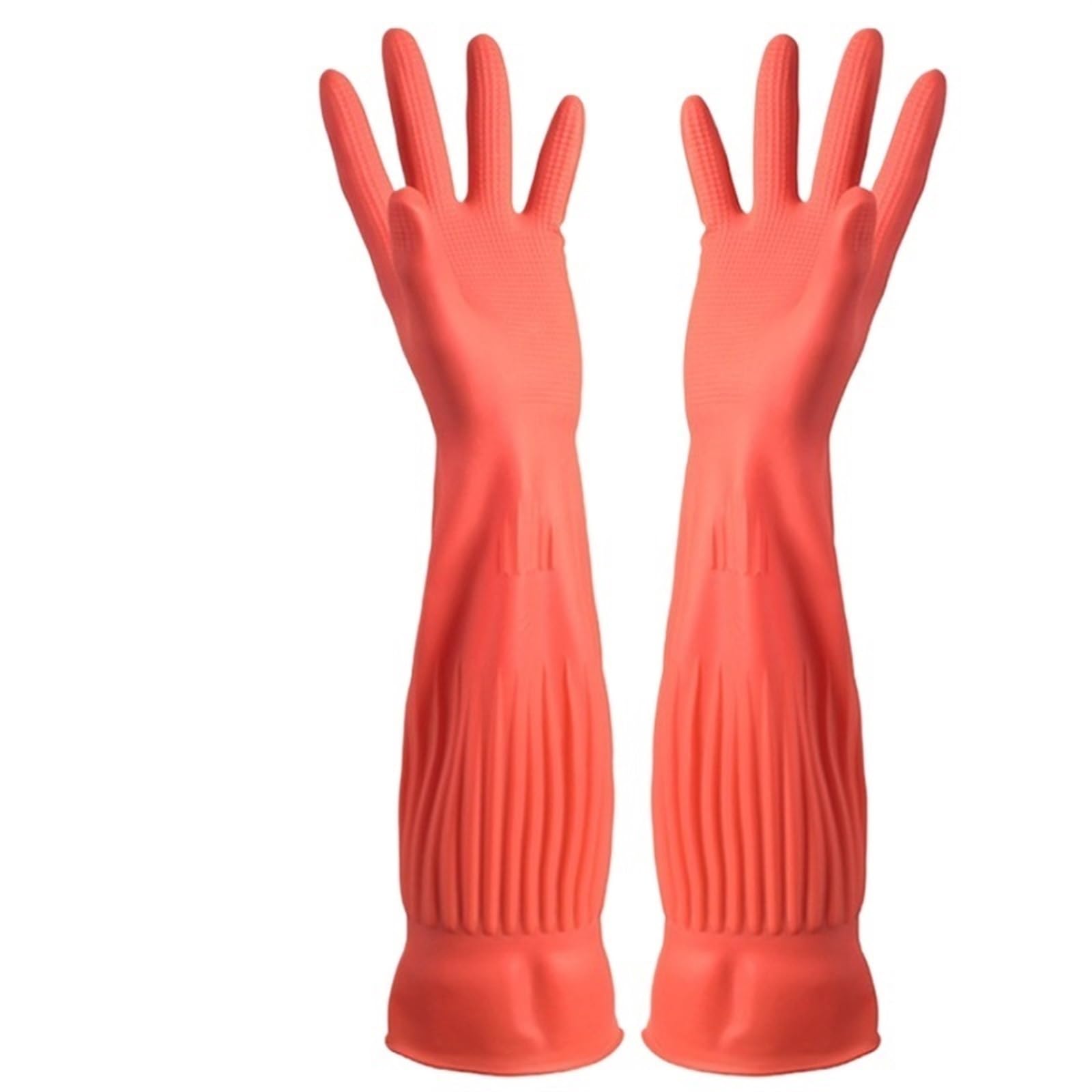 saubere Handschuhe, Verlängerte Spülhandschuhe, Haushaltsreiniger(45cm Red,S)