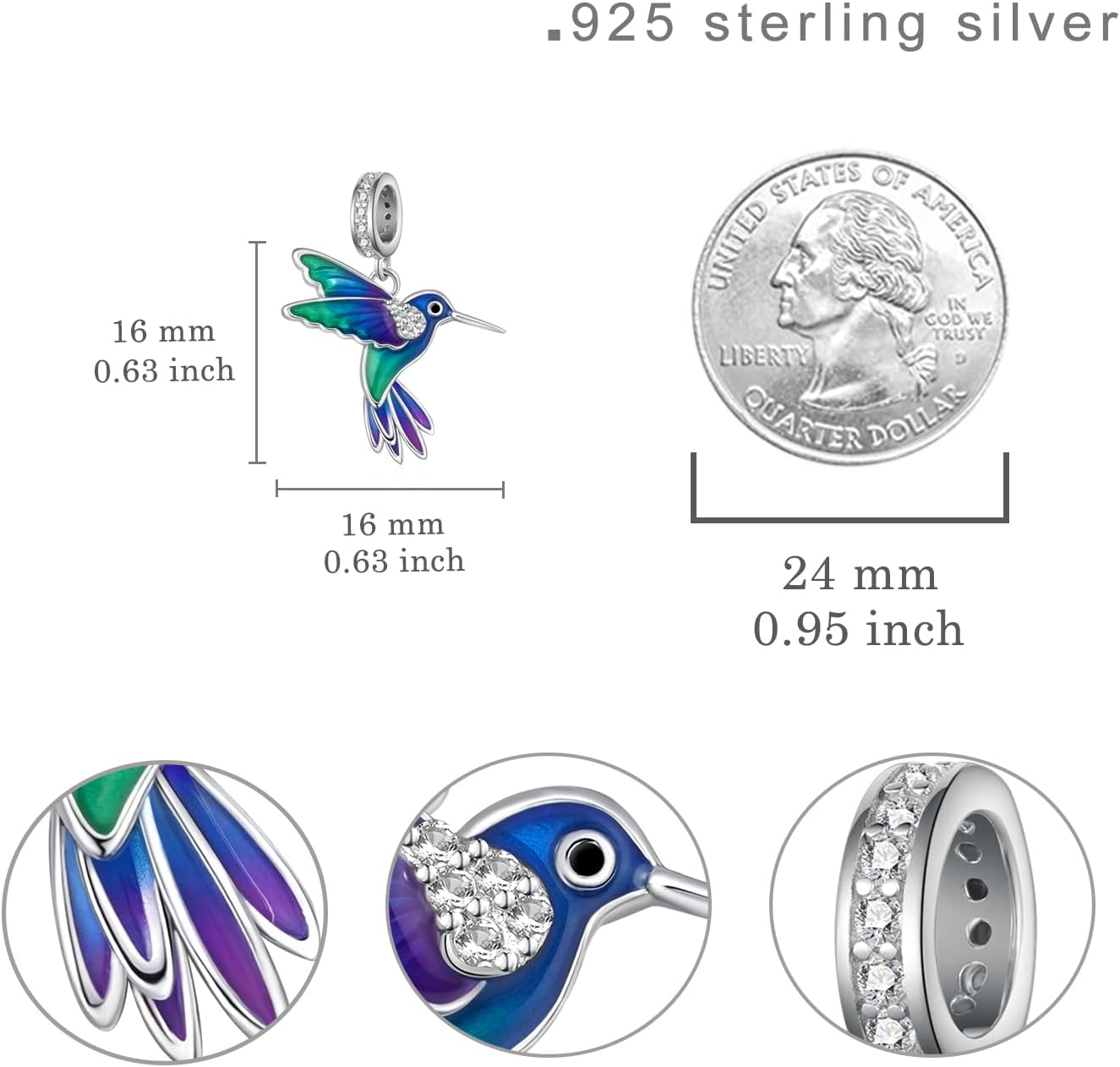 Cute Animals Charms 925 Sterling Silver Highland Cow/Dragon/Axolotl/Raccoon/Whale/Turtle/Cardinal/Hummingbird Charms for Bracelets for Women Cute Animal Charm Beads for Jewelry Making