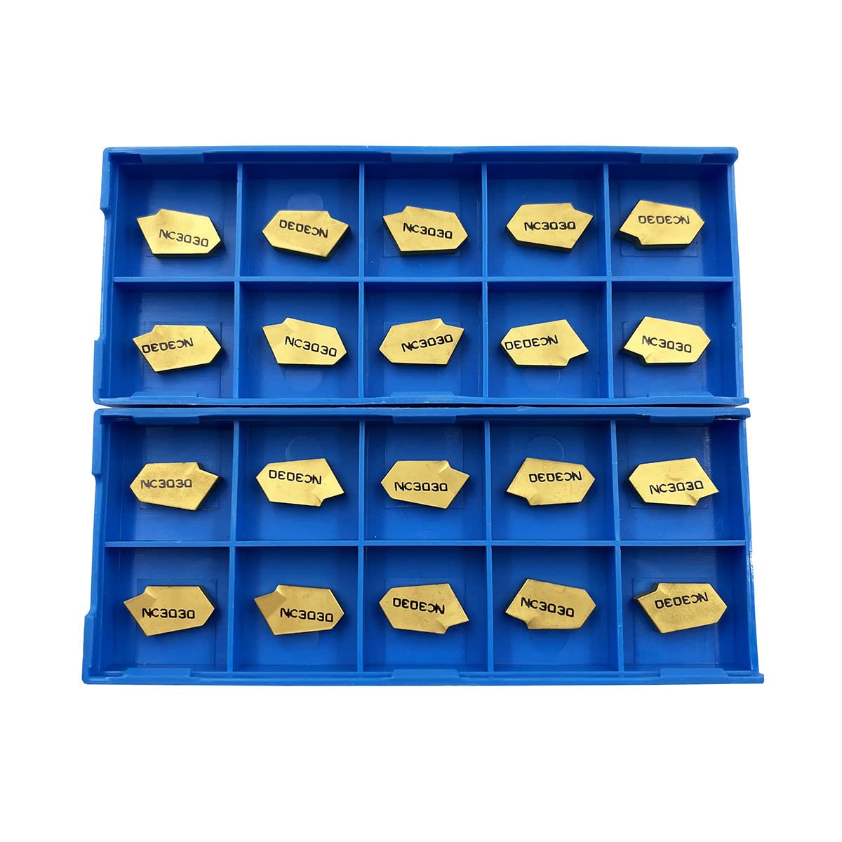 ASZLBYM 20PCS SP300 NC3030 CNC Grooving Carbide Inserts Steel Fit for SPB Lathe Grooving Cutting Tools, CVD Yellow Coating