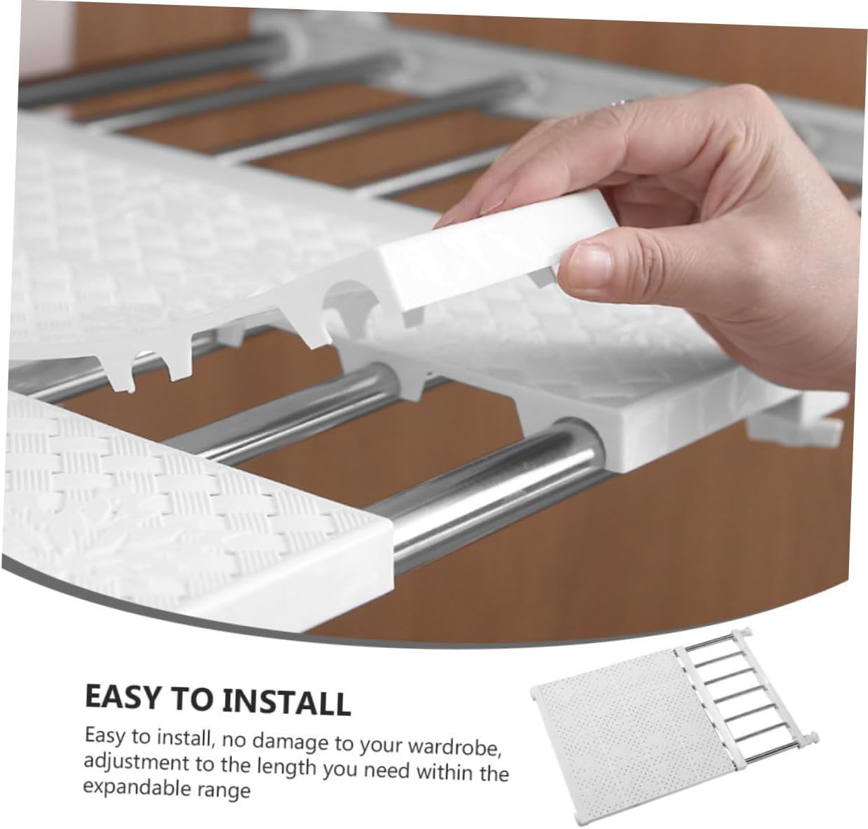 1pc Shelf Organizer Rack for Home Punch Storage Divider for Wardrobe Expands White High Easy Installation for Clothes Shoes