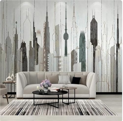 kfjhgbdshhj Wallpaper Architecture Geometric Lines Hand-Painted Mural Living Room Cafe Creative Home Decor,3D,150x105cm Wandbilder und Tapeten; Wandbilder; Poster; Fotos; Aufkleber