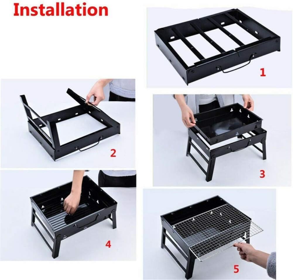 Foldable BBQ Grills Patio Barbecue Charcoal Grill Stove Stainless Steel Outdoor Camping Picnic Barbecue BBQ Accessories Tools