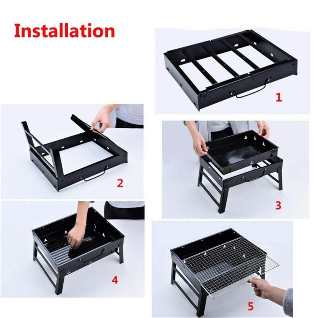 Składany grill, grill tarasowy, grill węglowy, kuchenka, stal nierdzewna, na zewnątrz, kemping, piknik, grill, akcesoria do grilla, narzędzia