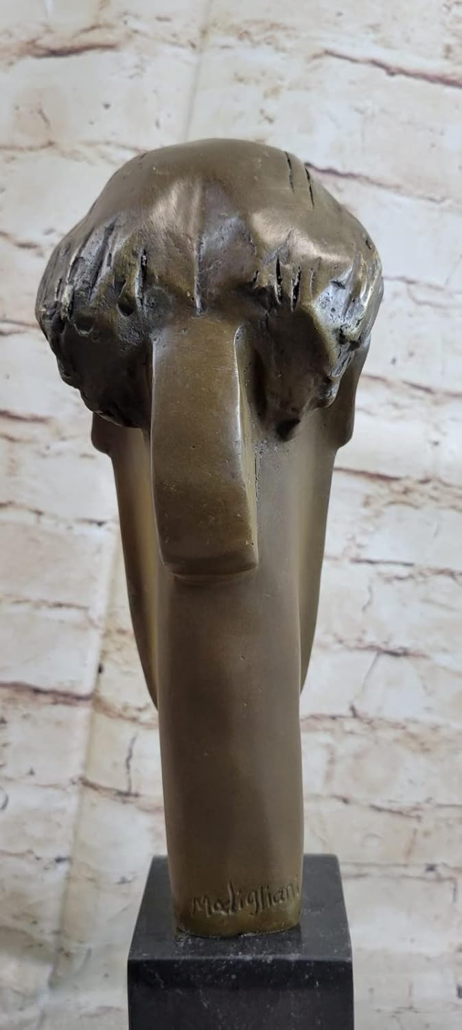 Think Bronze Hot Cast Handmade Bronze Sculpture Rare Male Head Bust Masterpiece Artwork
