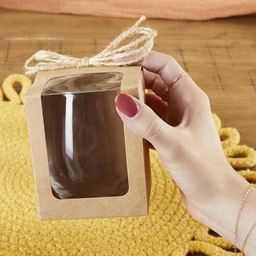 Miniatura 4 de Kate Aspen Caja de regalo Kraft de 9 onzas sin tallo, para adultos, caja de almacenamiento de copas de vino, regalos de propuesta de dama de honor,