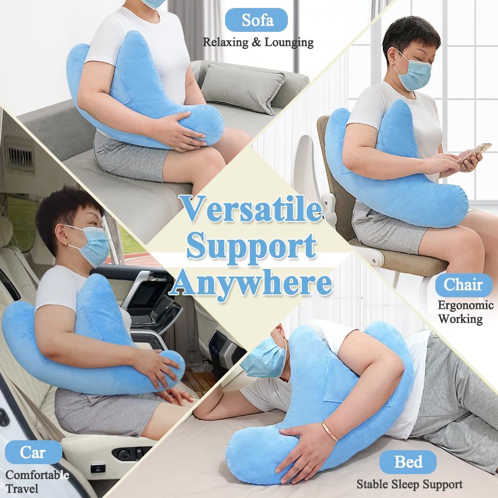 Shoulder Surgery Pillow for Sleeping Rotator Cuff Neck and Shoulder Pain Relief Side Sleeper Pillow Bed Wedge for Arm Surgery Pillow Armpit Shoulder Abduction Wedge Surgery Recovery Supplies