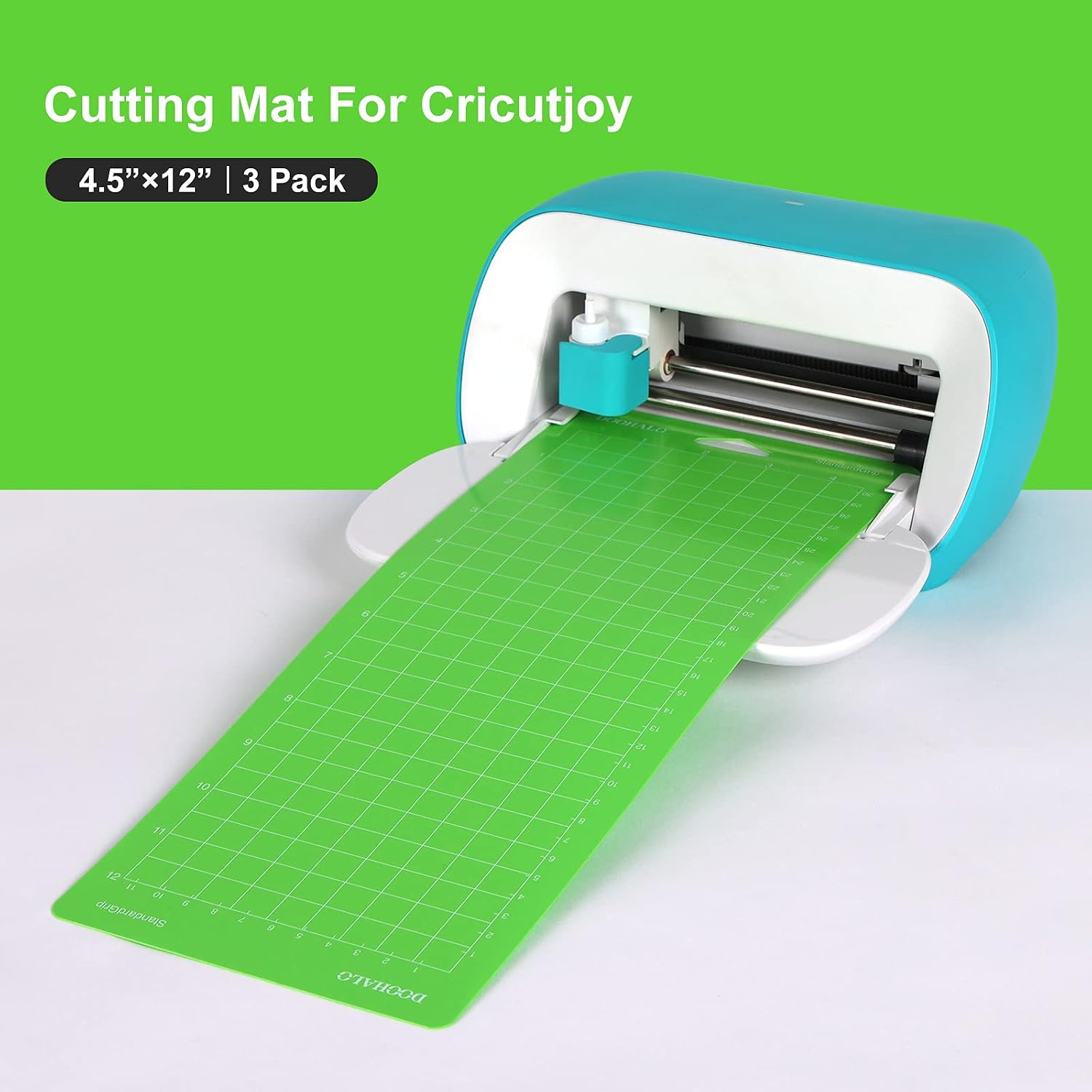 DOOHALO Cutting Mat for Cricut Joy Machine 3 Packs Replacement Adhesive Cut Mats for Cricut Joy Green Color for StandardGrip