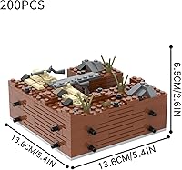 Vista 2 de WW2 Battlefield - Juego de bloques militares de esquina izquierda (200 piezas) adecuado para creación secundaria militar MOC