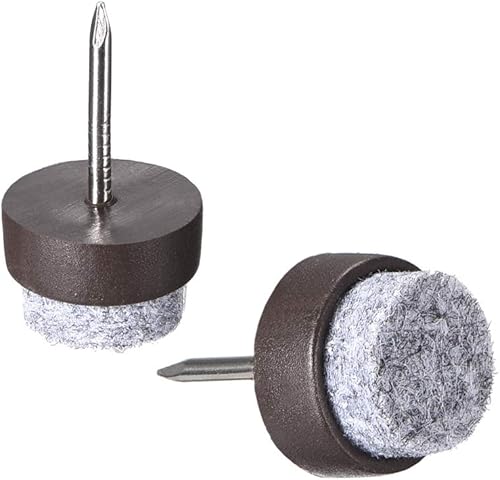 uxcell Almohadillas de fieltro para clavos en muebles, protector para patas de mesa, 0.551 in de diámetro, color marrón, 60 unidades