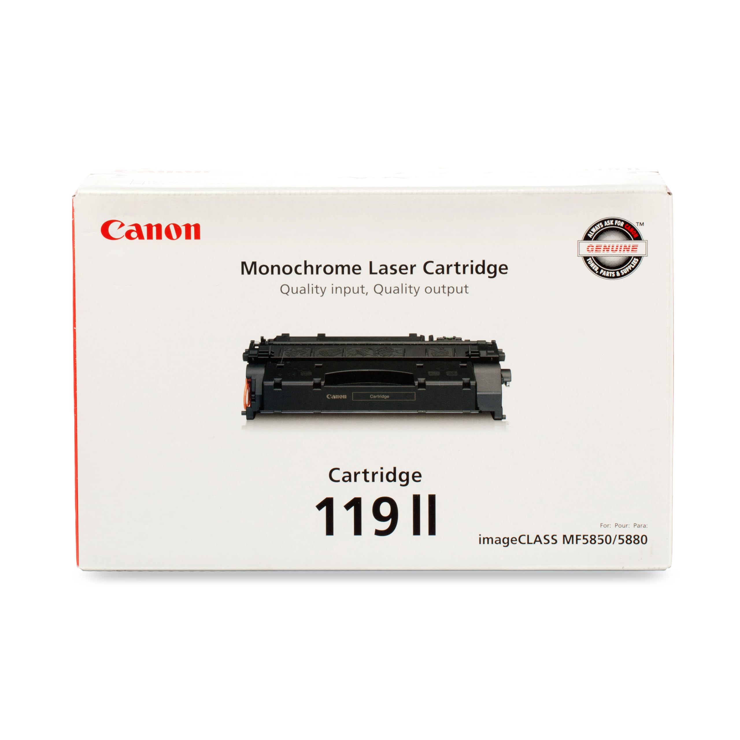 Canon Genuine 119 II Black Toner Cartridge Compatible with LBP250 Series, MF410 Series, MF5800 Series, MF5900 Series, MF6100 Series, LBP6300dn, LBP6600 Series