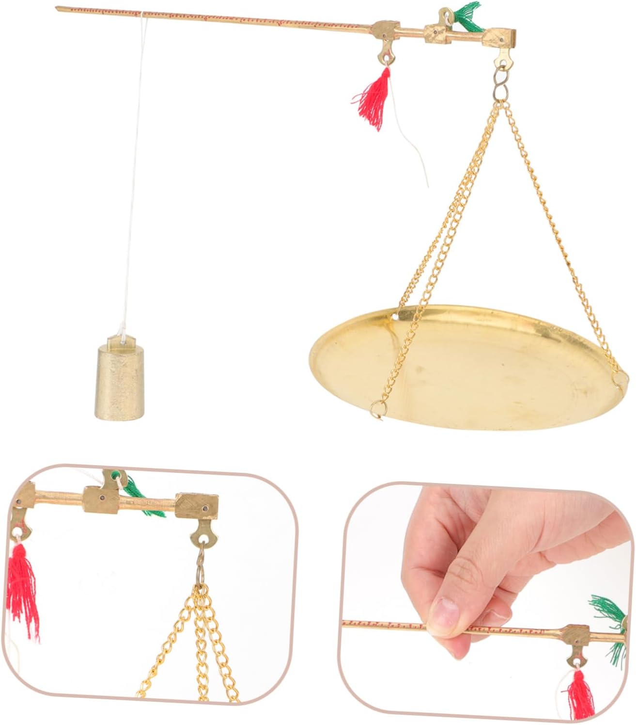 ULTECHNOVO Mini Old Style Copper Scale Multi Function Kitchen and Home Scale for Traditional Medicine Dried Fruits and Jewelry Weighing Lightweight and Portable Design Capacity