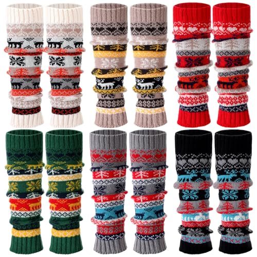 Image of Sintege 6 Pairs Kawaii Leg Warmers Japanese Style Knitted Loose Socks Leg Warmers for Girls Women Lolita Costume School