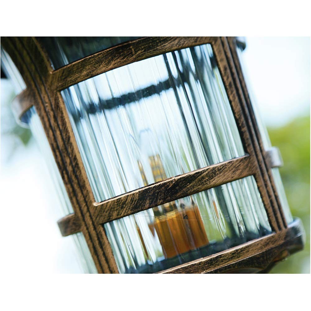 85 cm Lámpara de Poste al Aire Libre clásica Europea Impermeable IP55 Luces de Columna de Aluminio Paisaje Linterna de césped de Vidrio Externo Jardín Villa Parque Bolardo Pilar Luz E27