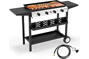 ROVSUN Planchas para cocinar afuera a gas con 4 quemadores y encendido eléctrico