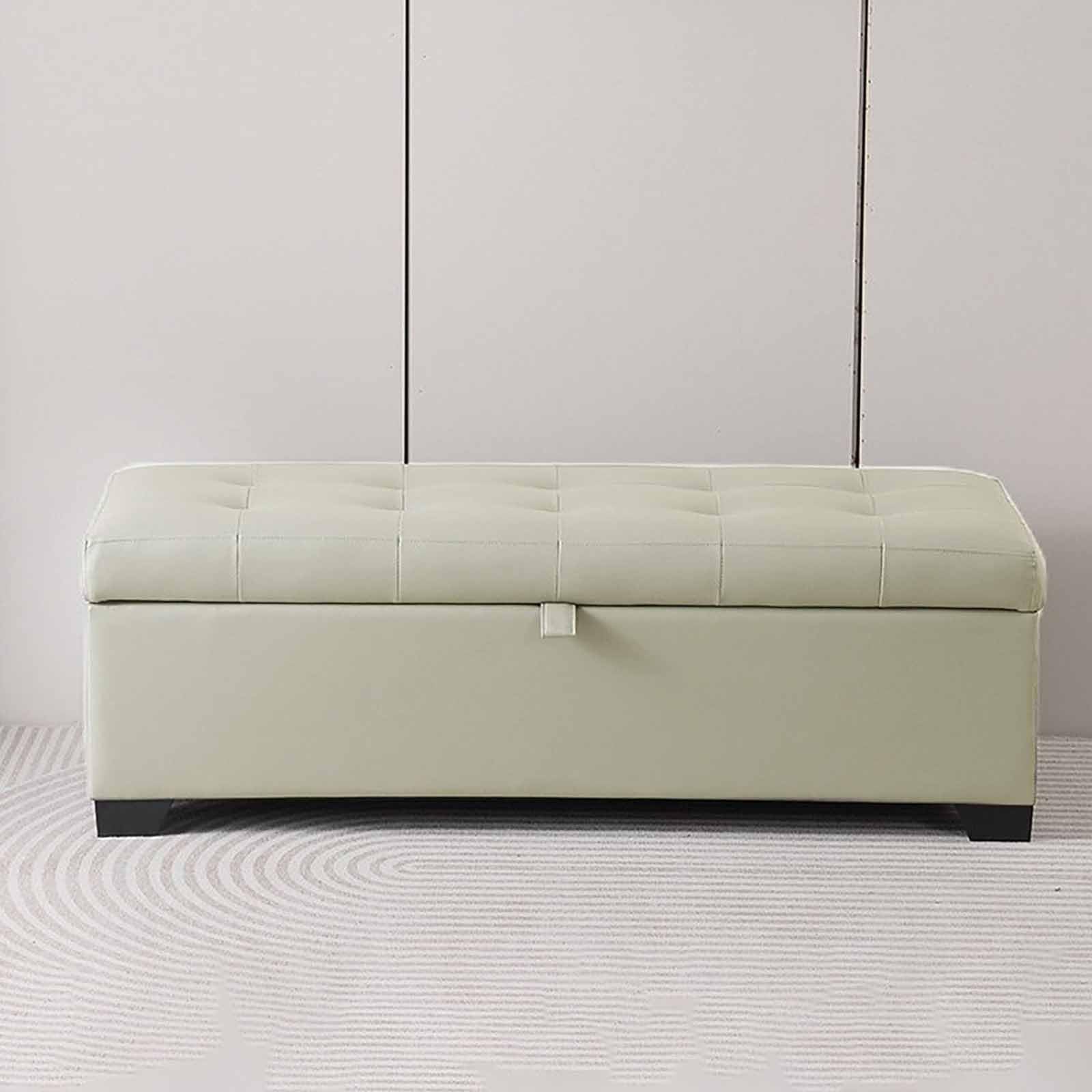 Ottoman de rangement pour entrée et chambre le banc blanc parfait pour organiser votre maison