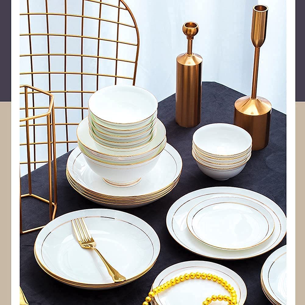 Zestaw zastawy stołowej Luksusowy rodzinny zestaw serwisowy 36 szt. ceramiczny zestaw zastawy stołowej porcelany kostnej naczynia talerze ceramiczne połączenie serwis serwis obiadowy serwis